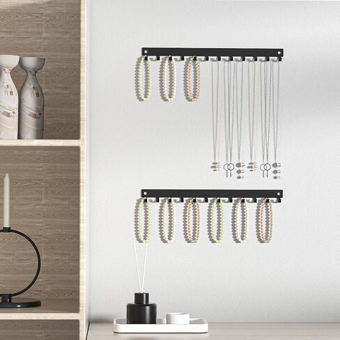 حامل القلادة ومنظم مع 12 خطافًا - شماعة القلادة للحائط in Kuwait