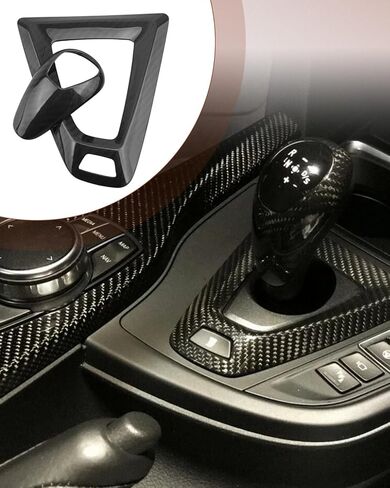 Carbon Fiber Gear Shift Knob Cover Trim Kit Fit for BMW F80 M3 2015-2020 F82 M4 2015-2018 F83 M4 2015-2018 2020, Gear Handle Bottom Frame and Cover, Black in Saudi Arabia