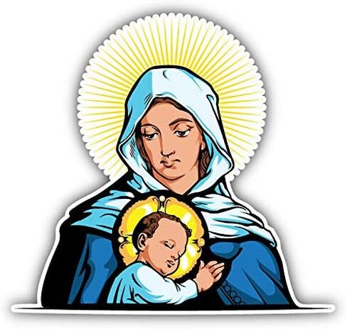 Mother Mary with Jesus Christ Religion Round Metal 0.75" Lapel Pin Hat Shirt Pin Tie Tack Pinback in Kuwait
