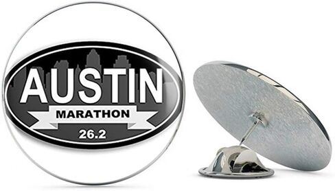 Oval Austin Marathon 26.2 (Texas t Metal 0.75" Lapel Hat Pin Tie Tack Pinback in Kuwait
