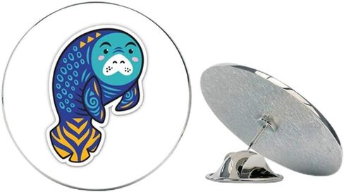 Cute Manatee Drawing Metal 0.75" Lapel Hat Pin Tie Tack Pinback in Kuwait