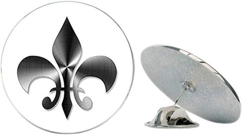 Stainless Steel Look: Fleur De Lis Shaped (Non-Reflective Vinyl New Orleans) Metal 0.75" Lapel Hat Pin Tie Tack Pinback in Saudi Arabia