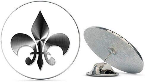 Stainless Steel Look: Fleur De Lis Shaped (Non-Reflective Vinyl New Orleans) Metal 0.75" Lapel Hat Pin Tie Tack Pinback in Saudi Arabia