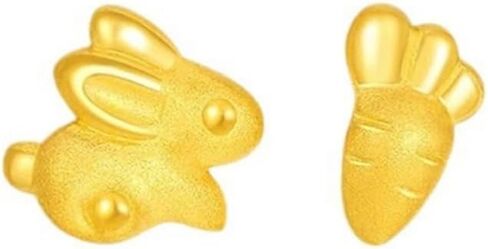 Bunny Carrot Stud Earrings for Girls Kids Minimalist Tiny Cute Gold Silver Asymmetrical Easter Animal Rabbit Hypoallergenic Post Earrings Easter Lover Jewelry Gifts in Kuwait