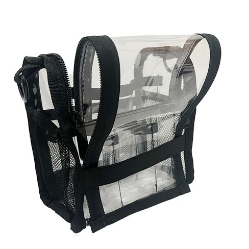 Almencla Clear Makeup Bag, Portable Cosmetic Organizer, Transparent PVC Toiletry Bag with closure fastener, Black Travel Makeup Case for Women, Waterproof & Easy to Clean, for Travel, Gifts in Saudi Arabia