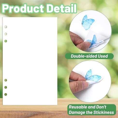 60 Sheets Blank Release Paper Binder Refills, A5 Sticker Sheets Release Paper Reusable Sticker Sheet Pocket Sheet Protectors Double Sided Plastic Sleeves for Binder Refill Photo Card Stickers in Saudi Arabia
