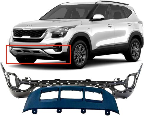 FitParts Compatible with Kia Seltos 2021-2022 Front Bumper Cover Kit. Primed KI1095117 KI1015117 86577-Q5300 86512Q5300 in Saudi Arabia