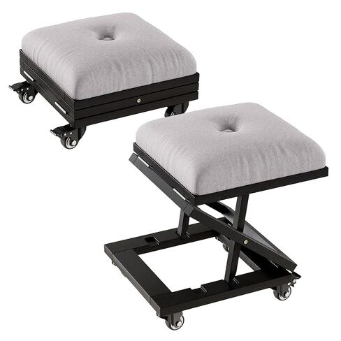 VECELO Foot Rest Under Desk at Work, Height Adjustable Rolling Foot Stool with Wheels, Cushioned Seat for Living Room, Bedroom, Home Office in Kuwait