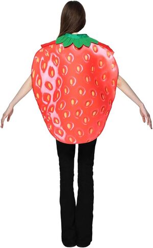 EraSpooky Adult Strawberry Costume Fruit Costume Halloween Funny Set with Green Leaf Accessory in Saudi Arabia
