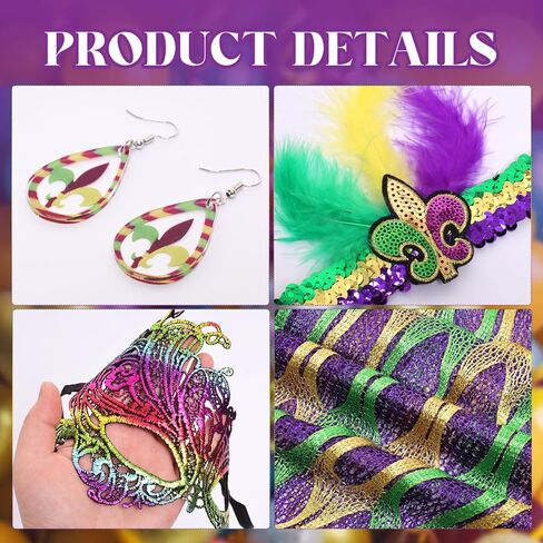 4 Pcs Carnival Costume Accessory Outfit Shawl Scarf Faux Feather Headband Mask Carnival Earrings Acrylic for Women Carnival Halloween Party in Kuwait