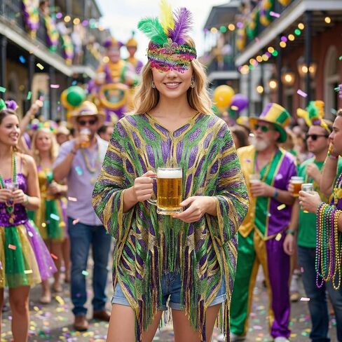 4 Pcs Carnival Costume Accessory Outfit Shawl Scarf Faux Feather Headband Mask Carnival Earrings Acrylic for Women Carnival Halloween Party in Kuwait