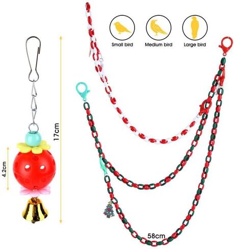 Christmas Bunny Chew Toys, Natural Guinea Pig Toys,3pcs Perfect Chews Hanging Wood Toy for Pet Rabbits Chinchillas Hamsters and Other Small Animals Teeth Grindin in Kuwait