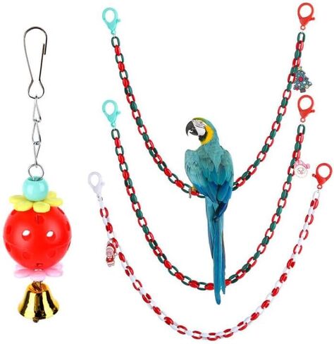 Christmas Bunny Chew Toys, Natural Guinea Pig Toys,3pcs Perfect Chews Hanging Wood Toy for Pet Rabbits Chinchillas Hamsters and Other Small Animals Teeth Grindin in Kuwait