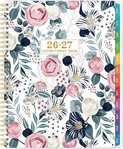 كتاب المواعيد 2026-2027 - 2026-2027 مخطط يومي، يوليو 2026 - يونيو 2027، كتاب المواعيد الأسبوعي 2026-2027، 2026-2027 مخطط كل ساعة مع فاصل زمني 30 دقيقة، 8.5 بوصة × 11 بوصة، علامات تبويب ملونة in Kuwait