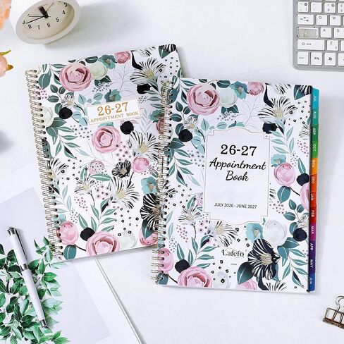 كتاب المواعيد 2026-2027 - 2026-2027 مخطط يومي، يوليو 2026 - يونيو 2027، كتاب المواعيد الأسبوعي 2026-2027، 2026-2027 مخطط كل ساعة مع فاصل زمني 30 دقيقة، 8.5 بوصة × 11 بوصة، علامات تبويب ملونة in Kuwait