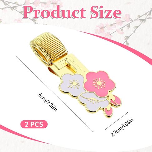2 Pcs Pen Holder Clip, Adjustable Metal Spring Pen Loop Holder Flower Pencil Clip Organizer for Notebook Clipboard Journal in Kuwait
