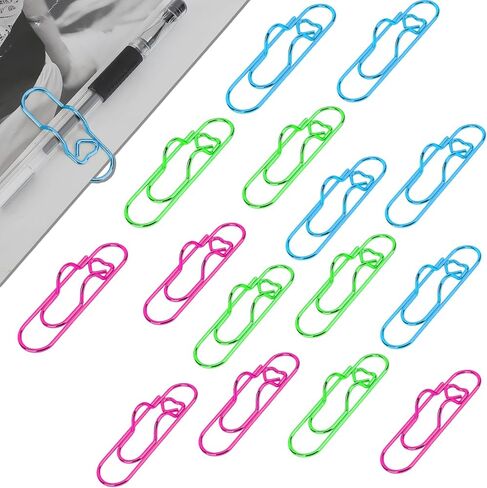 15 Pack Metal Pen Clips Portable Pen Holder Clip Paperclip Pen Holder for Notebook Heart Paper Clip Holder Multi-Purpose Pen Holder Clip for Notebook Journal Planner Accessories, Gold Silver Rose Gold in Kuwait