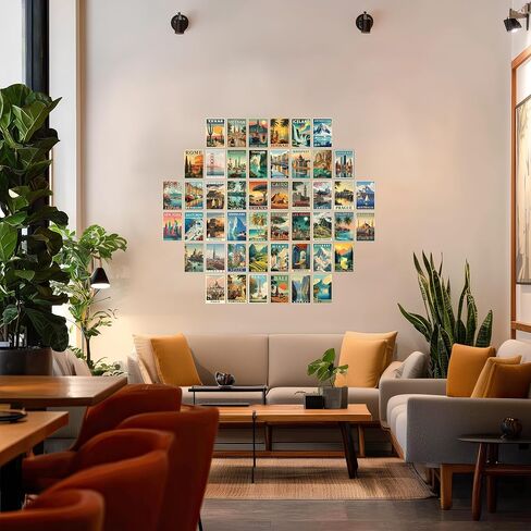 TracyArt Vintage Travel Postcards - Around The World Decorations, Vintage Travel Posters, Unframed 48 Pcs 4" x 6" in Kuwait