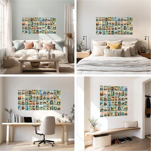 TracyArt Vintage Travel Postcards - Around The World Decorations, Vintage Travel Posters, Unframed 48 Pcs 4" x 6" in Kuwait