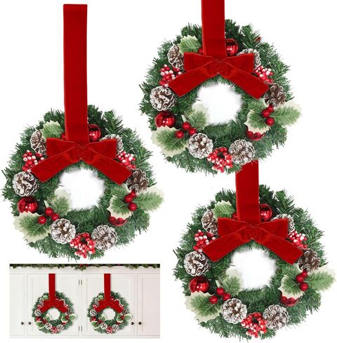 Lighted Christmas Wreaths for Front Door Sign Pre-Lit Snowman & Timer Christmas Door Decorations Hanging Sign Wooden Xmas Decor Window Wall Office Home Decor Indoor Outdoor in Kuwait