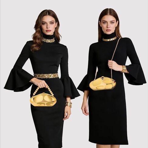 Larcenciel Acrylic Clutch Purse for Women, Fashion Irregular Shell Box Evening Bags Handbags for Wedding Party Prom Cocktail in Kuwait