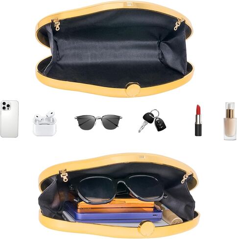 Larcenciel Acrylic Clutch Purse for Women, Fashion Irregular Shell Box Evening Bags Handbags for Wedding Party Prom Cocktail in Kuwait