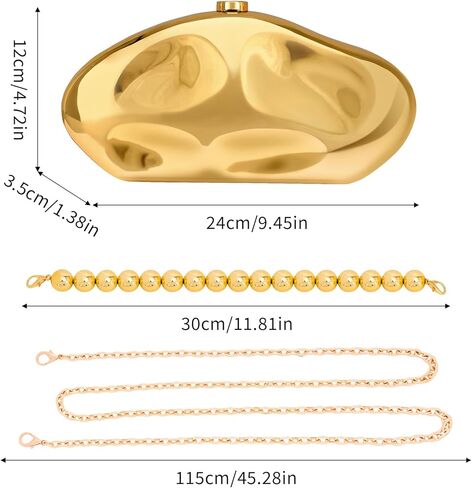 Larcenciel Acrylic Clutch Purse for Women, Fashion Irregular Shell Box Evening Bags Handbags for Wedding Party Prom Cocktail in Kuwait