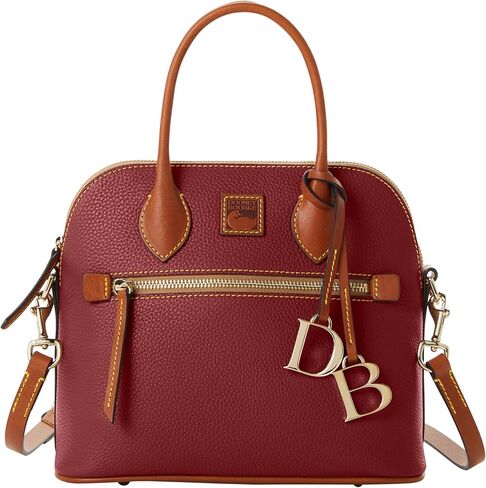 Dooney & Bourke Women's Domed Satchel in Pebble Grain Leather, Large Handbag with Adjustable Detachable Shoulder Strap in Kuwait