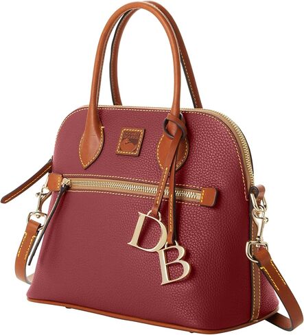 Dooney & Bourke Women's Domed Satchel in Pebble Grain Leather, Large Handbag with Adjustable Detachable Shoulder Strap in Kuwait