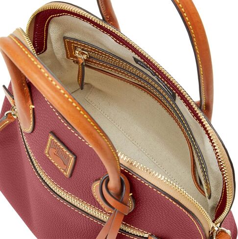 Dooney & Bourke Women's Domed Satchel in Pebble Grain Leather, Large Handbag with Adjustable Detachable Shoulder Strap in Kuwait