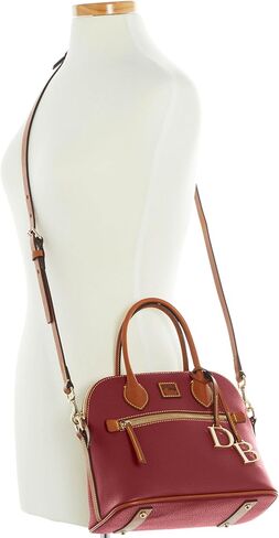 Dooney & Bourke Women's Domed Satchel in Pebble Grain Leather, Large Handbag with Adjustable Detachable Shoulder Strap in Kuwait