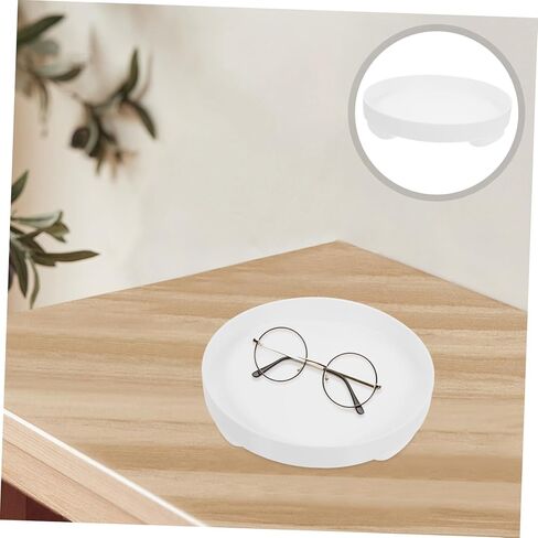 minkissy Round Makeup Tray Stylish Jewelry Organizer Sturdy Plastic Perfume Tray for Countertop Key and Trinket Storage for Home and Travel in Saudi Arabia