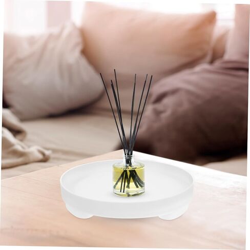 minkissy Round Makeup Tray Stylish Jewelry Organizer Sturdy Plastic Perfume Tray for Countertop Key and Trinket Storage for Home and Travel in Saudi Arabia