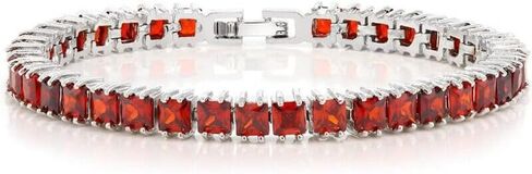 مجموعة 15.00 قيراط من سوار التنس للسيدات لحفلات الزفاف/الخطوبة ومطلي بالذهب الأبيض عيار 14 قيراط والفضة عيار 925 in Kuwait