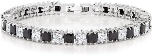 15.00 Carat Princess Cut Prong Set Women's Wedding/Engagement Tennis Bracelet In 14K White Gold Plated 925 Silver in Saudi Arabia