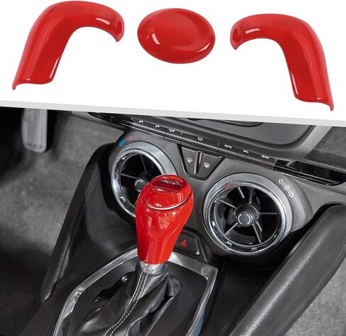 Jimen Fit for Chevrolet Camaro 2016-2024, 3PCS Center Console Gear Shifter Knob Cover Trim (Carbon Fiber) in Saudi Arabia