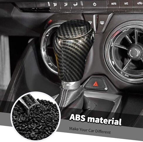 Jimen Fit for Chevrolet Camaro 2016-2024, 3PCS Center Console Gear Shifter Knob Cover Trim (Carbon Fiber) in Saudi Arabia