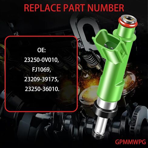 4 قطعة حاقن الوقود 23250-05010 متوافق مع تويوتا كامري 2010-2017، لـ RAV4 2009-2018، لهايلاندر/سيينا/أفالون/فينزا، لكزس ES300h، لسليل tC، 2.5 لتر 2.7 لتر، FJ1069 مجموعة من 4 in Kuwait