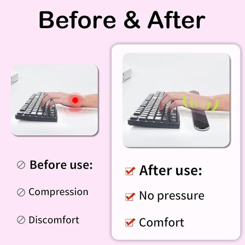 مسند معصم جل للوحة المفاتيح والماوس - مسند معصم مريح للوحة مفاتيح الكمبيوتر، جل تبريد، راحة ودعم للكتابة والألعاب، مجموعة باللون الأسود الكاكي in Kuwait