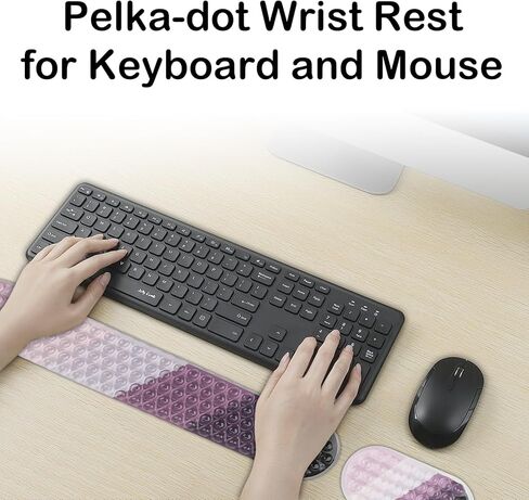 مسند معصم جل للوحة المفاتيح والماوس - مسند معصم مريح للوحة مفاتيح الكمبيوتر، جل تبريد، راحة ودعم للكتابة والألعاب، مجموعة باللون الأسود الكاكي in Kuwait