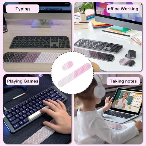 مسند معصم جل للوحة المفاتيح والماوس - مسند معصم مريح للوحة مفاتيح الكمبيوتر، جل تبريد، راحة ودعم للكتابة والألعاب، مجموعة باللون الأسود الكاكي in Kuwait