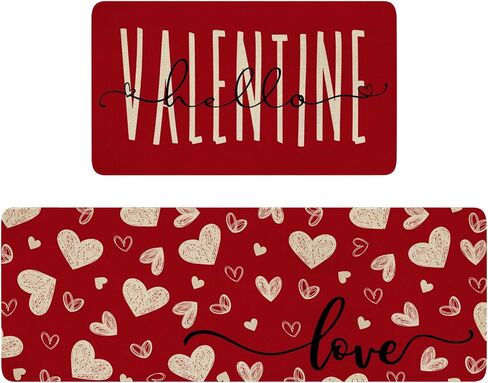 Merry Christmas Kitchen Rugs and Mats Set of 2,Buffalo Plaid Gingerbread Hot Cocoa Xmas Winter Holiday Sink Floor Mat Non Skid Washable for Home Farmhouse Christmas Decor 17"x47"+17"x30" in Saudi Arabia