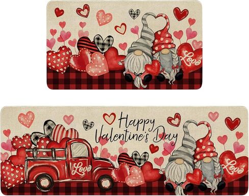 Merry Christmas Kitchen Rugs and Mats Set of 2,Buffalo Plaid Gingerbread Hot Cocoa Xmas Winter Holiday Sink Floor Mat Non Skid Washable for Home Farmhouse Christmas Decor 17"x47"+17"x30" in Saudi Arabia