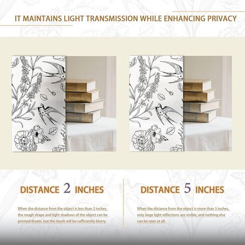 French Style Frosted Privacy Window Film, Static Cling No Glue, UV Blocking & Sun Shading, Light Filtering for Bathroom Bedroom Door Glass with Installation Tool Kit,23.6x78.7 Inch in Saudi Arabia