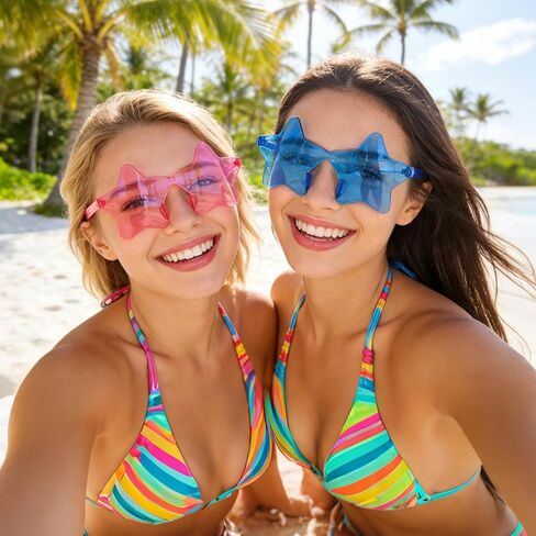 Pibupibu 36 Pcs Rimless Heart/Star/Butterfly/Flame/Cateye Party Sunglasses Bulk for Women Men, Fun Bachelor Party Glasses in Saudi Arabia