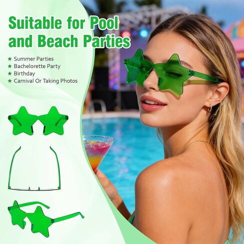 Pibupibu 36 Pcs Rimless Heart/Star/Butterfly/Flame/Cateye Party Sunglasses Bulk for Women Men, Fun Bachelor Party Glasses in Saudi Arabia
