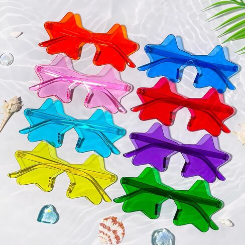 Pibupibu 36 Pcs Rimless Heart/Star/Butterfly/Flame/Cateye Party Sunglasses Bulk for Women Men, Fun Bachelor Party Glasses in Saudi Arabia