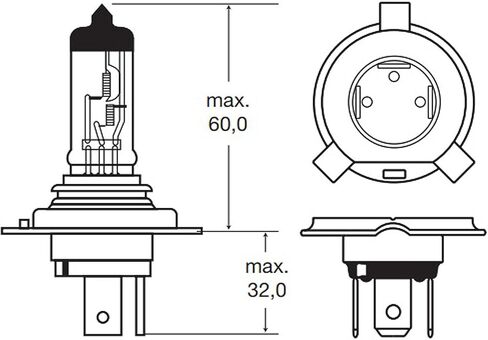 ICBEAMER H4 9003/HB2 12 فولت 100 وات سوبر وايت استبدال مباشر لمصباح السيارة الأمامي استبدال مصابيح إضاءة هالوجين OEM in Kuwait