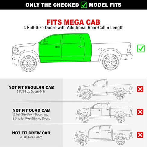 Tuxtreme Running Boards 6 inches Compatible with Ram 2500 3500 2010-2026 Mega Cab 304 Stainless Steel (Nerf Bars Side Steps Side Bars)(86in D2D Short Version) in Kuwait