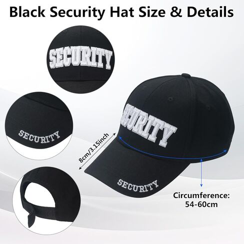 Security Hats, Security Guard Costume Accessories Include Agent Hat Baseball Cap with Police Officer Badge, Secret Service Earpiece and Black Sunglasses, 3D Embroidered Cop Hat for Men Women in Kuwait